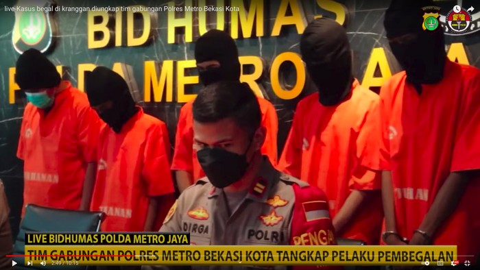 5 Pelaku Begal Polisi di Bekasi Terancam 12 Tahun