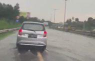 Tol JORR Arah Serpong Tergenang Air