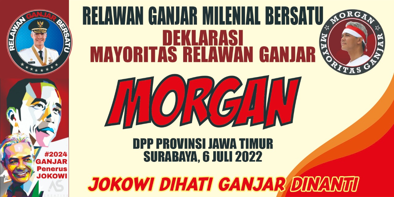 Relawan Ganjar Pranowo PNB Morgan Dideklarasikan di Jawa Timur