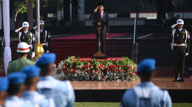 Upacara Kesaktian Pancasila di Lubang Buaya di Pimpin Jokowi