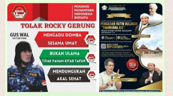 PNIB : Tolak Rocky Gerung di Bondowoso Jangan Nodai Ibadah Pengajian Dengan Kehadiran Sosok Kontroversial